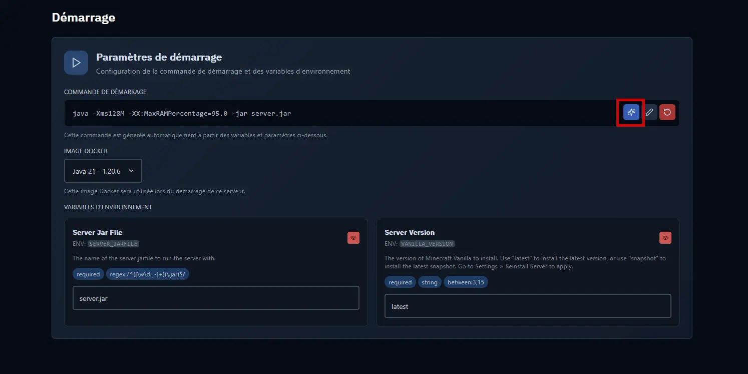 Star button (Sparkles) to launch automatic detection